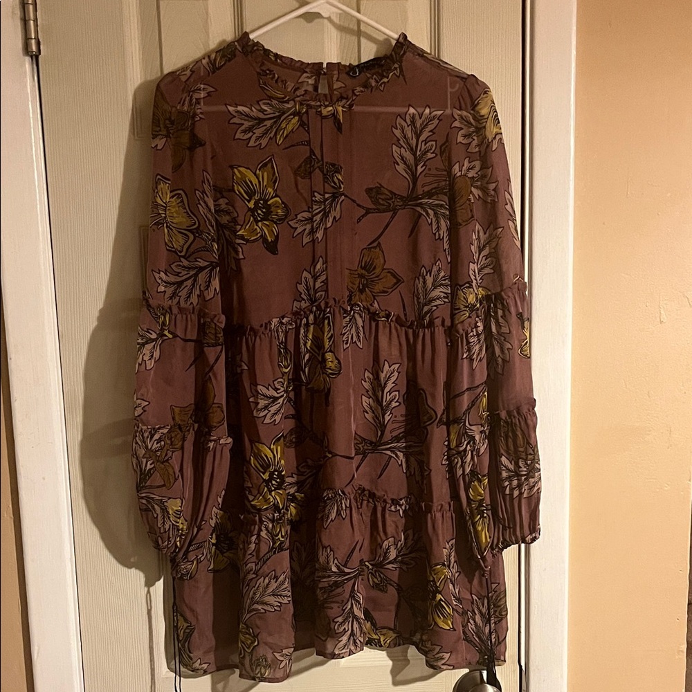 For Love & Lemons Brown Floral Blouse